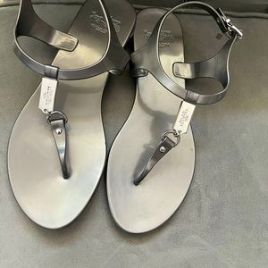 Coach grey silver jelly sandals